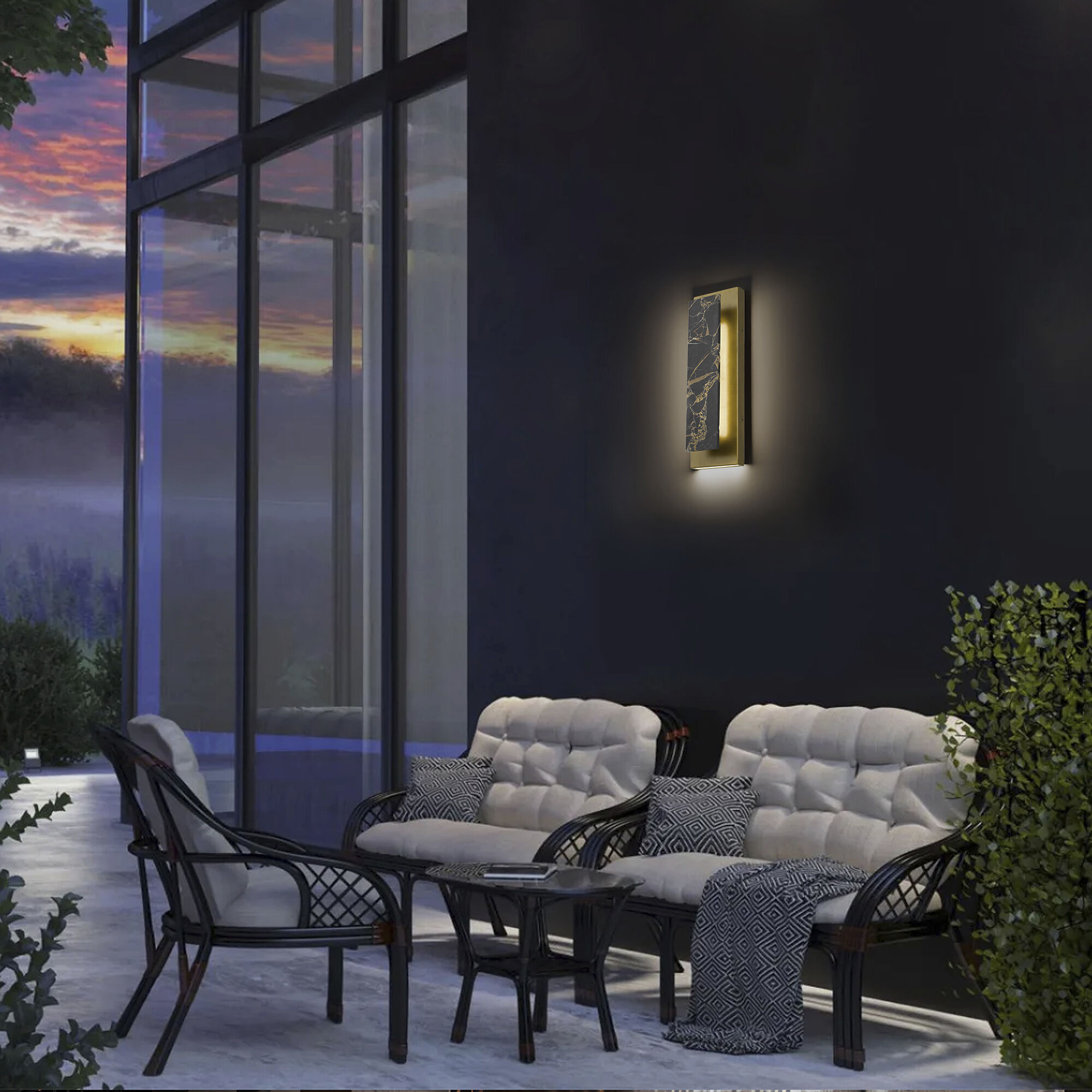 Zoey LED 18 inch Painted Antique Brass Outdoor Wall Sconce